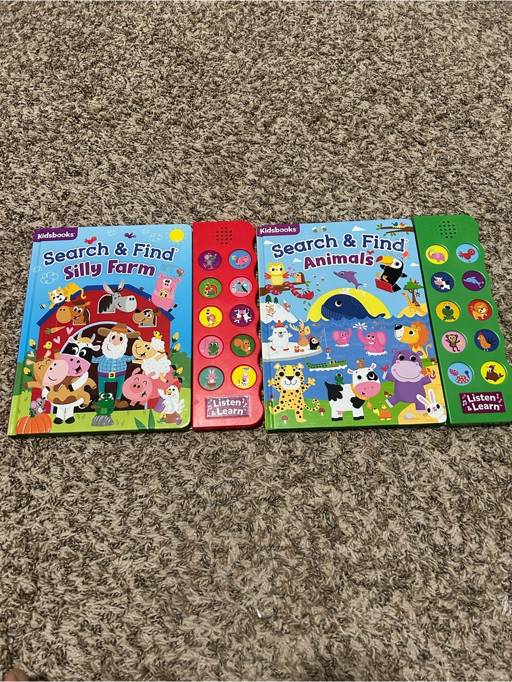 Search & Find Silly Farm and Animals Sound Books - Red and Green